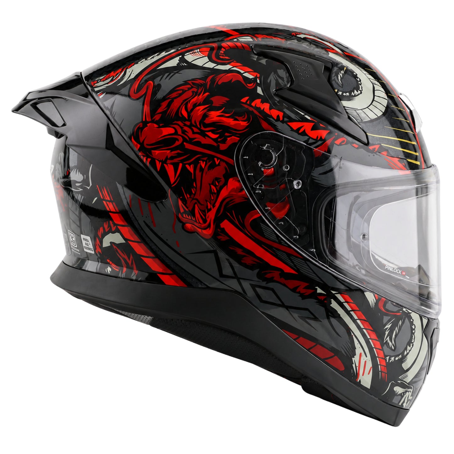 Axor Apex Scratch Full-Face Helmet With Spoiler (Black/Red)