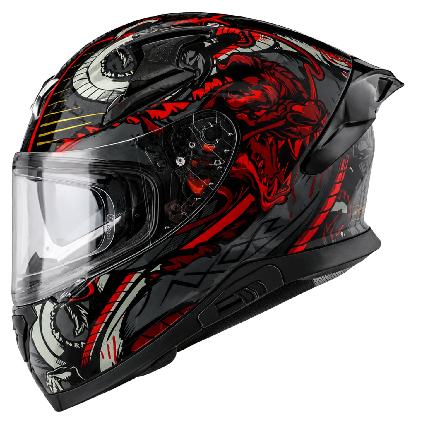 Axor Apex Scratch Full-Face Helmet With Spoiler (Black/Red)