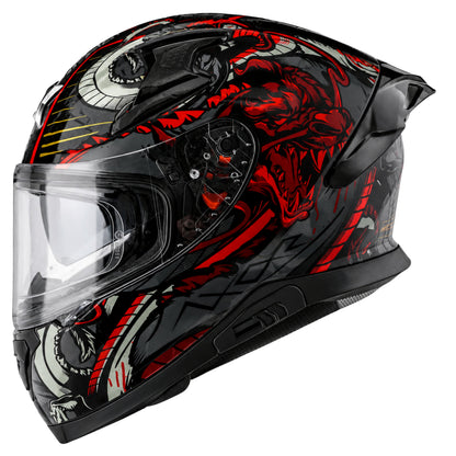 Axor Apex Scratch Full-Face Helmet With Spoiler (Black/Red)