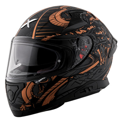 Axor Apex Scratch Full-Face Helmet With Spoiler (Dull Black/Copper)