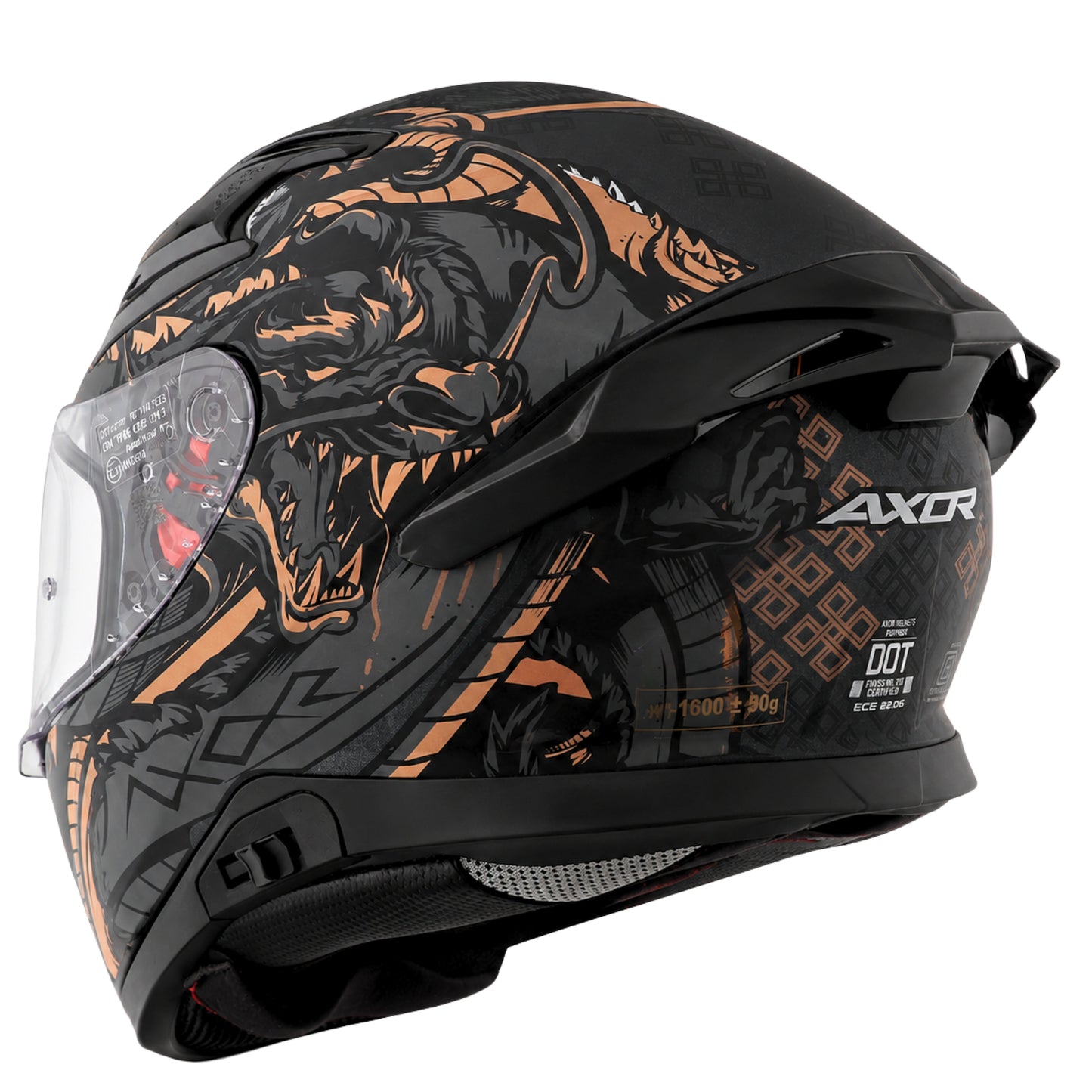 Axor Apex Scratch Full-Face Helmet With Spoiler (Dull Black/Copper)