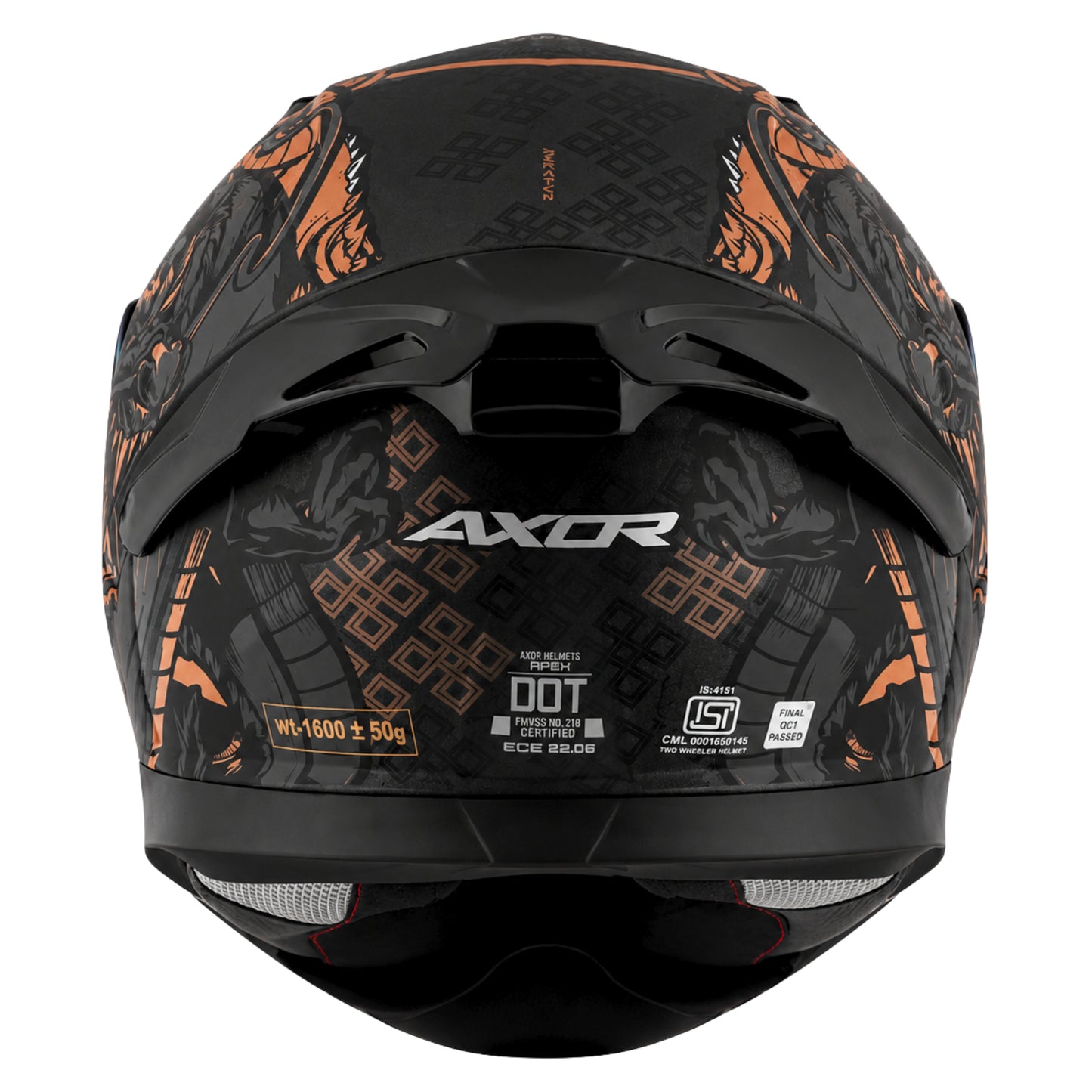 Axor Apex Scratch Full-Face Helmet With Spoiler (Dull Black/Copper)
