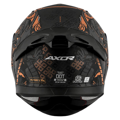 Axor Apex Scratch Full-Face Helmet With Spoiler (Dull Black/Copper)