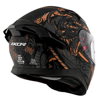 Axor Apex Scratch Full-Face Helmet With Spoiler (Dull Black/Copper)