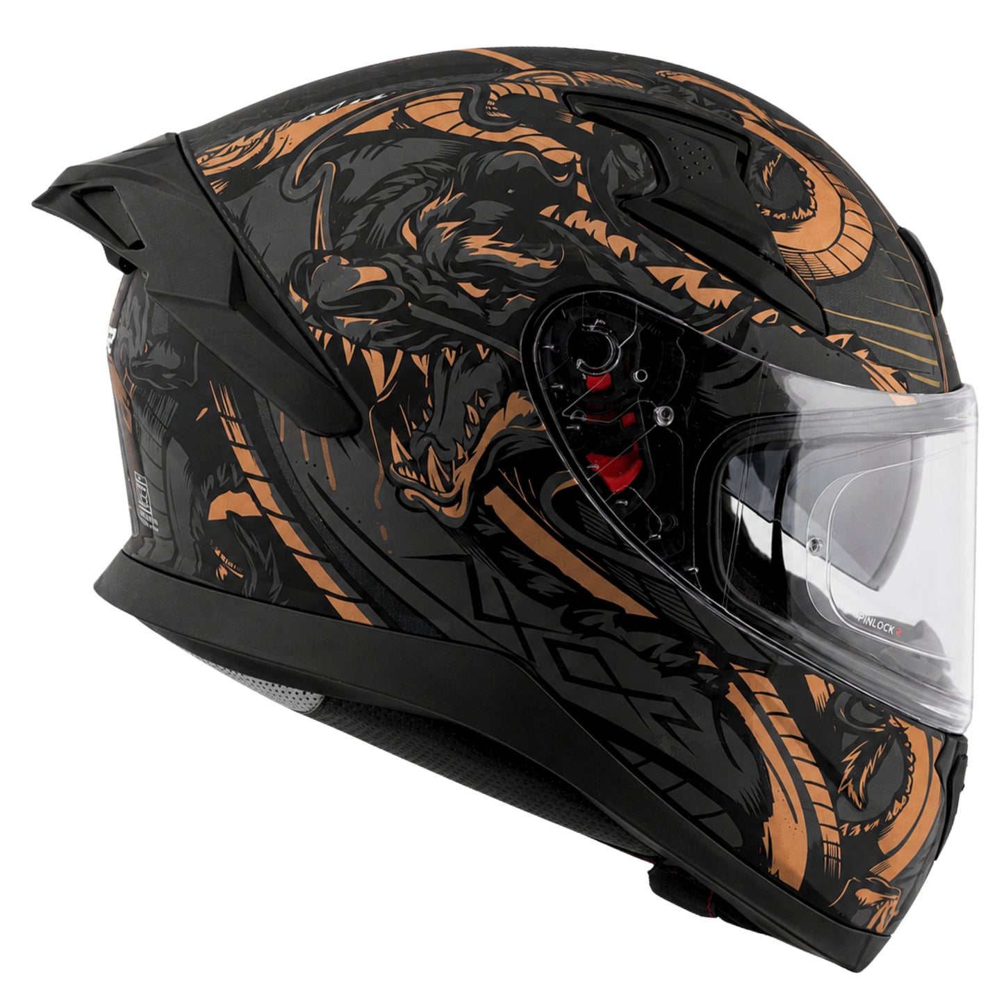 Axor Apex Scratch Full-Face Helmet With Spoiler (Dull Black/Copper)