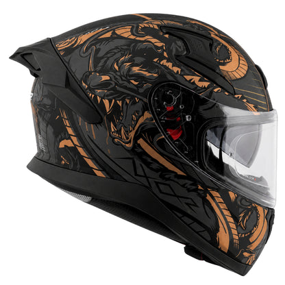 Axor Apex Scratch Full-Face Helmet With Spoiler (Dull Black/Copper)