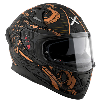 Axor Apex Scratch Full-Face Helmet With Spoiler (Dull Black/Copper)