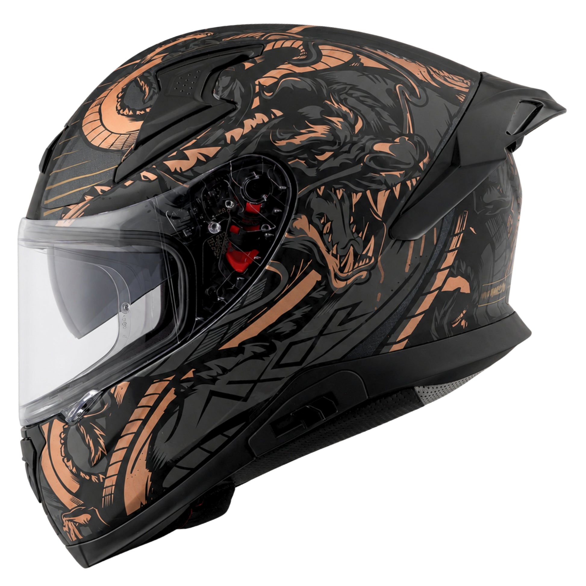 Axor Apex Scratch Full-Face Helmet With Spoiler (Dull BlackCopper)
