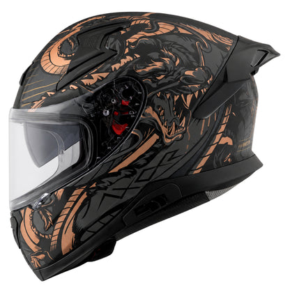 Axor Apex Scratch Full-Face Helmet With Spoiler (Dull BlackCopper)