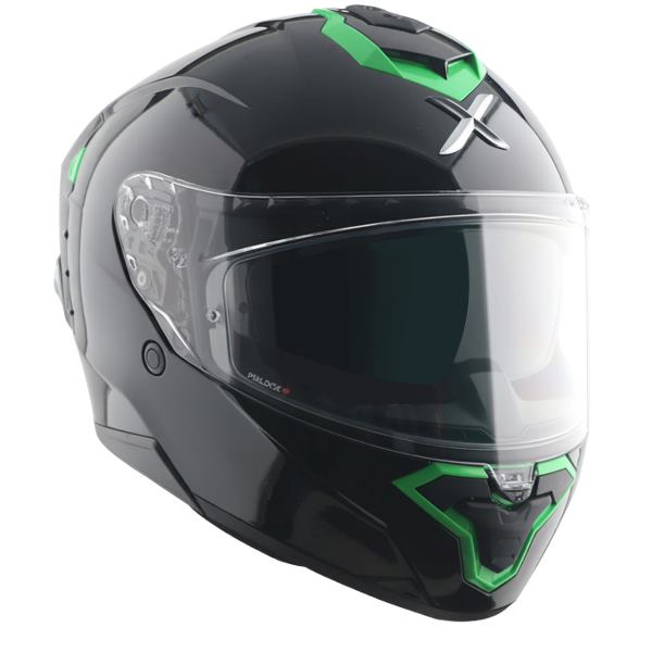 Axor Brutale Corsa Dual Spoiler Helmet-Black Green