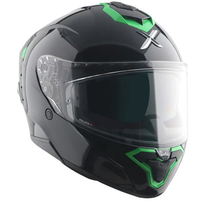 Axor Brutale Corsa Dual Spoiler Helmet-Black Green