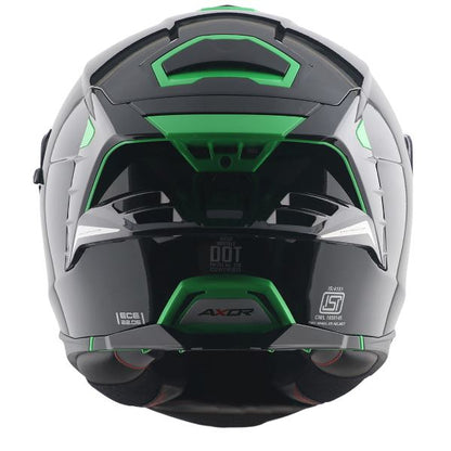 Axor Brutale Corsa Dual Spoiler Helmet-Black Green