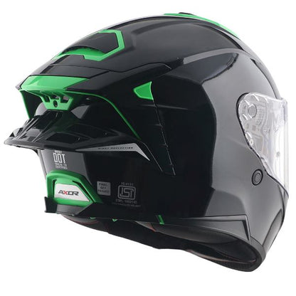 Axor Brutale Corsa Dual Spoiler Helmet-Black Green