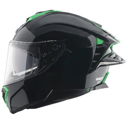 Axor Brutale Corsa Dual Spoiler Helmet-Black Green