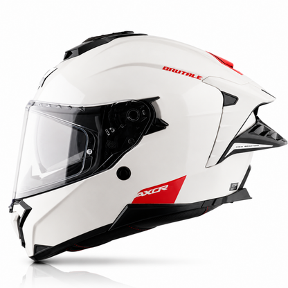 Axor Brutale Solid Colors Dual Spoiler Helmet (White)