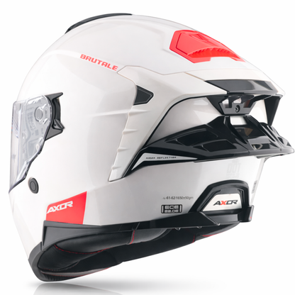 Axor Brutale Solid Colors Dual Spoiler Helmet (White)