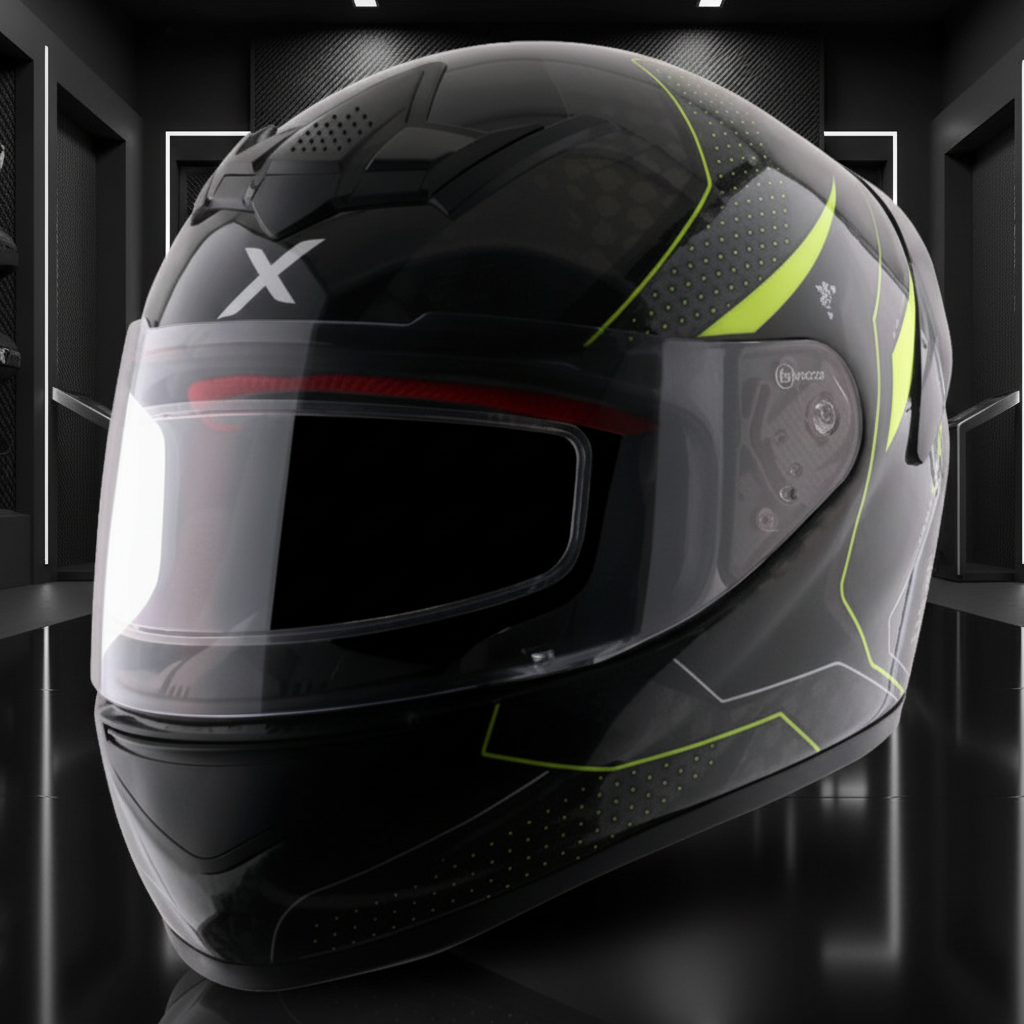 Axor Rage Carbon Warfare Gloss Black Neon Yellow Helmet