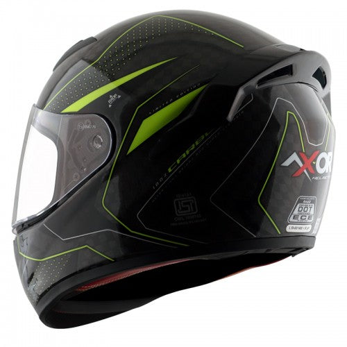 Axor Rage Carbon Warfare Gloss Black Neon Yellow Helmet