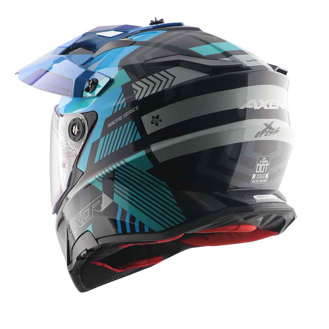 Axor X-Cross Dual Visor Gambling Helmet (Black/Blue)