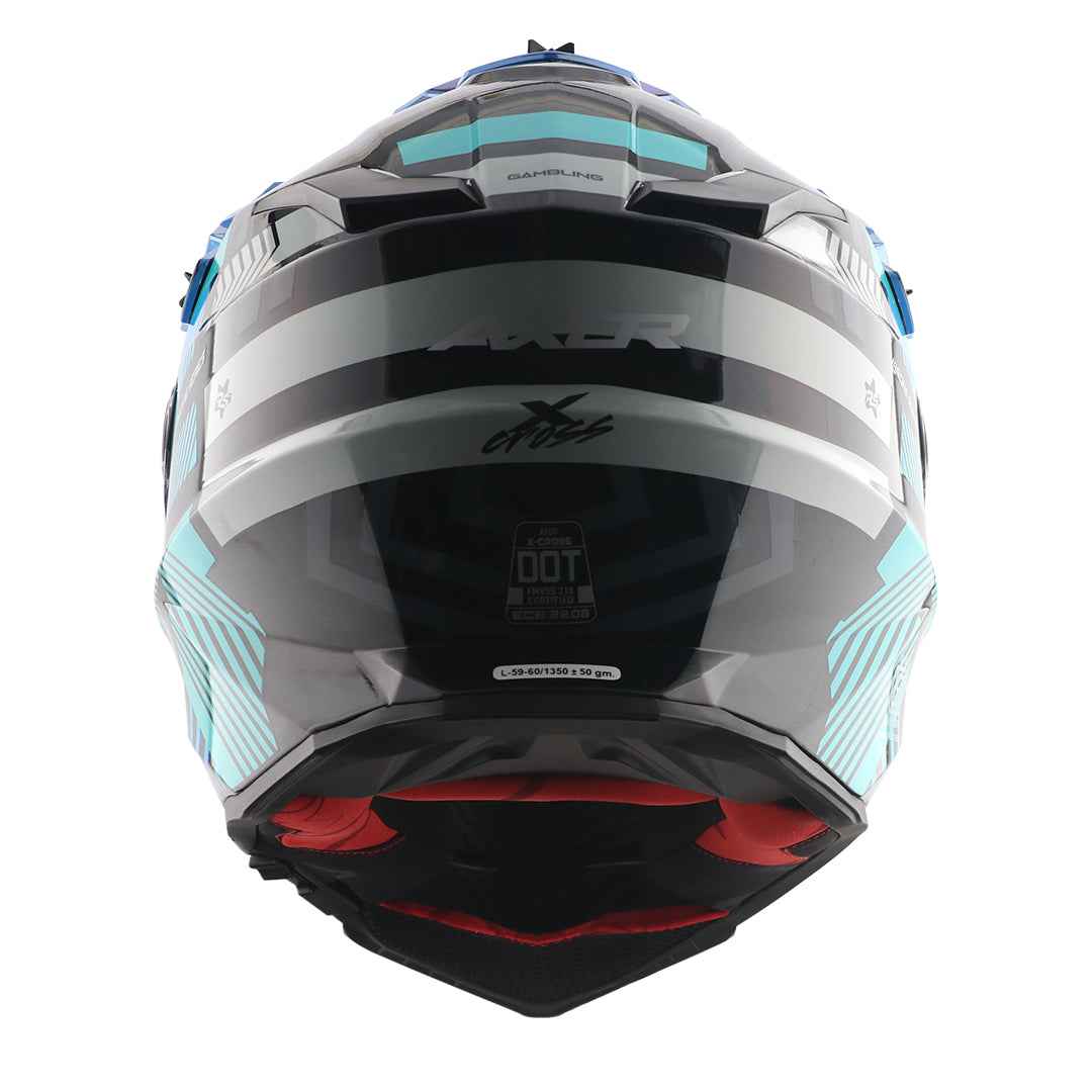 Axor X-Cross Dual Visor Gambling Helmet (Black/Blue)