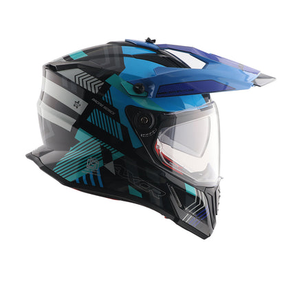 Axor X-Cross Dual Visor Gambling Helmet (Black/Blue)