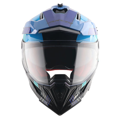 Axor X-Cross Dual Visor Gambling Helmet (Black/Blue)
