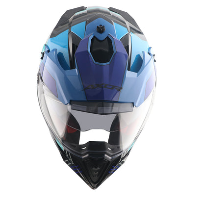 Axor X-Cross Dual Visor Gambling Helmet (Black/Blue)
