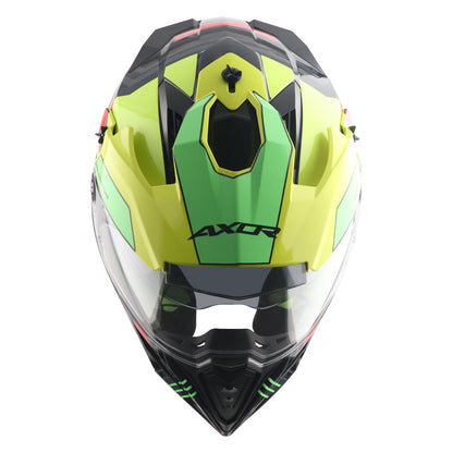 Axor X-Cross Dual Visor Gambling Helmet (Black Neon Yellow)