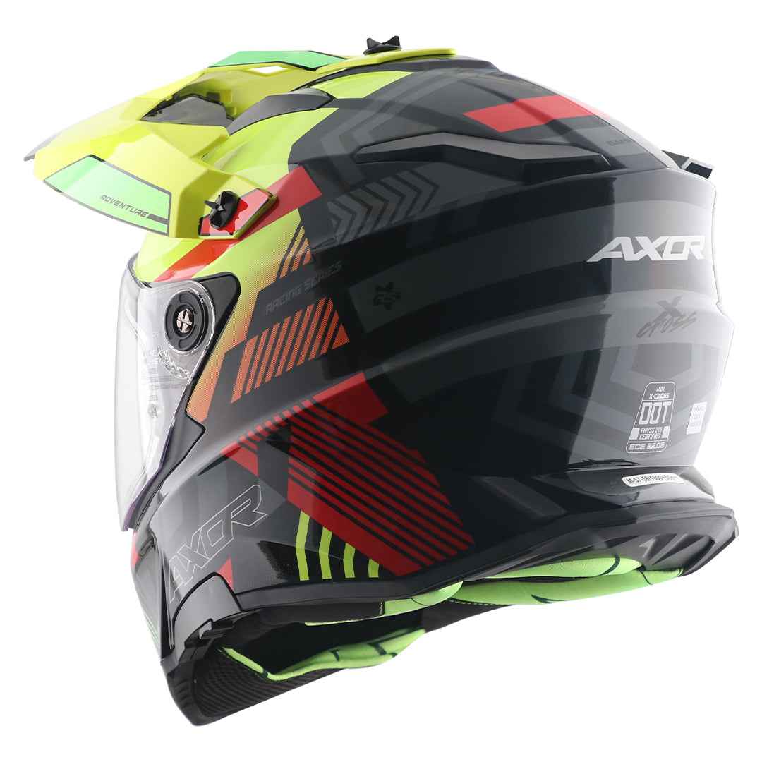 Axor X-Cross Dual Visor Gambling Helmet (Black Neon Yellow)
