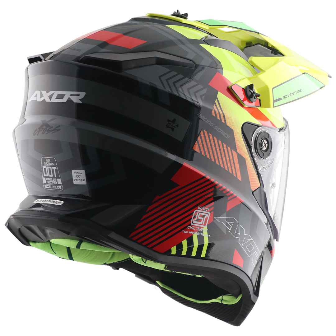 Axor X-Cross Dual Visor Gambling Helmet (Black Neon Yellow)