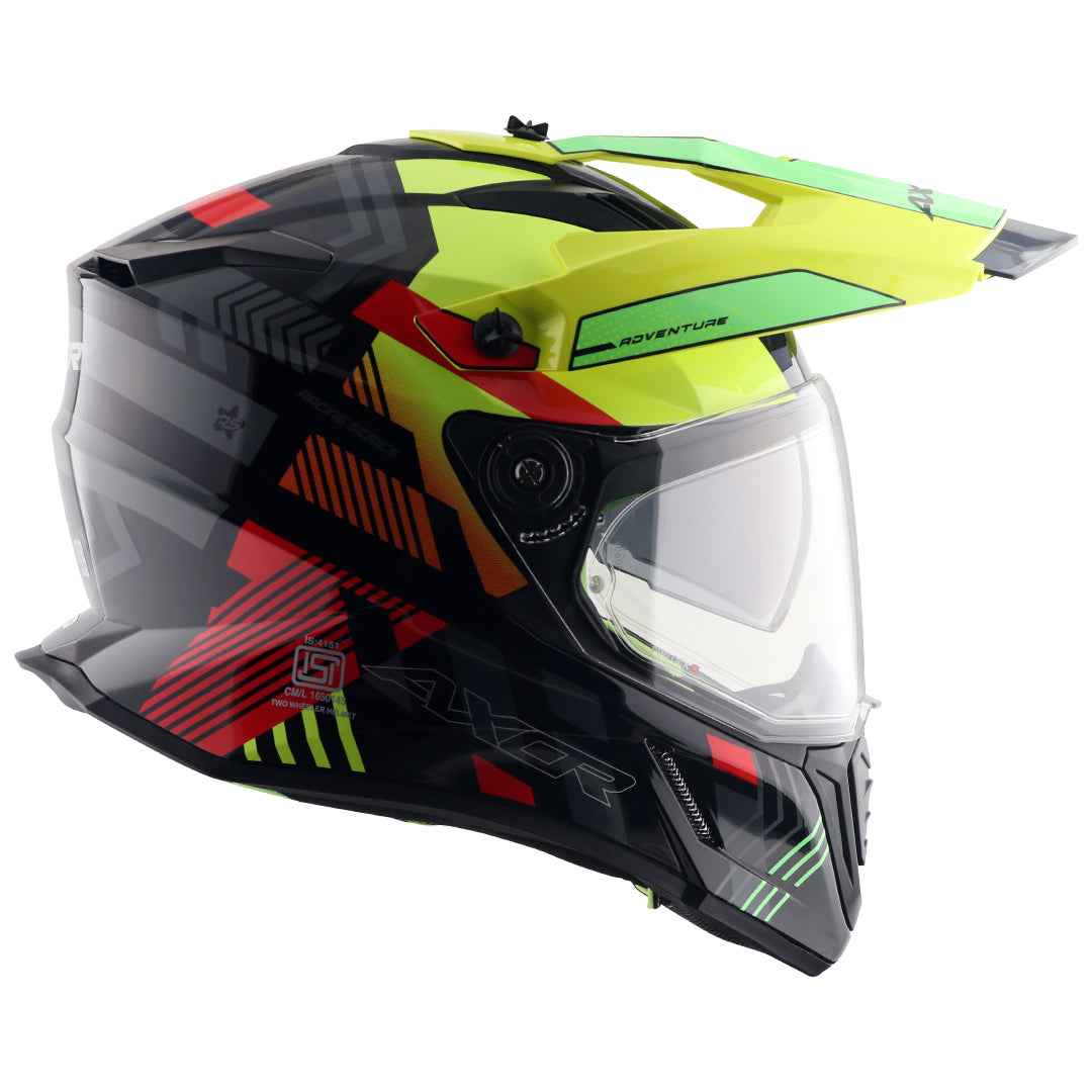 Axor X-Cross Dual Visor Gambling Helmet (Black Neon Yellow)