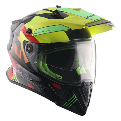 Axor X-Cross Dual Visor Gambling Helmet (Black Neon Yellow)