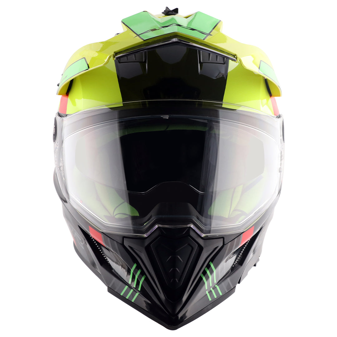 Axor X-Cross Dual Visor Gambling Helmet (Black Neon Yellow)