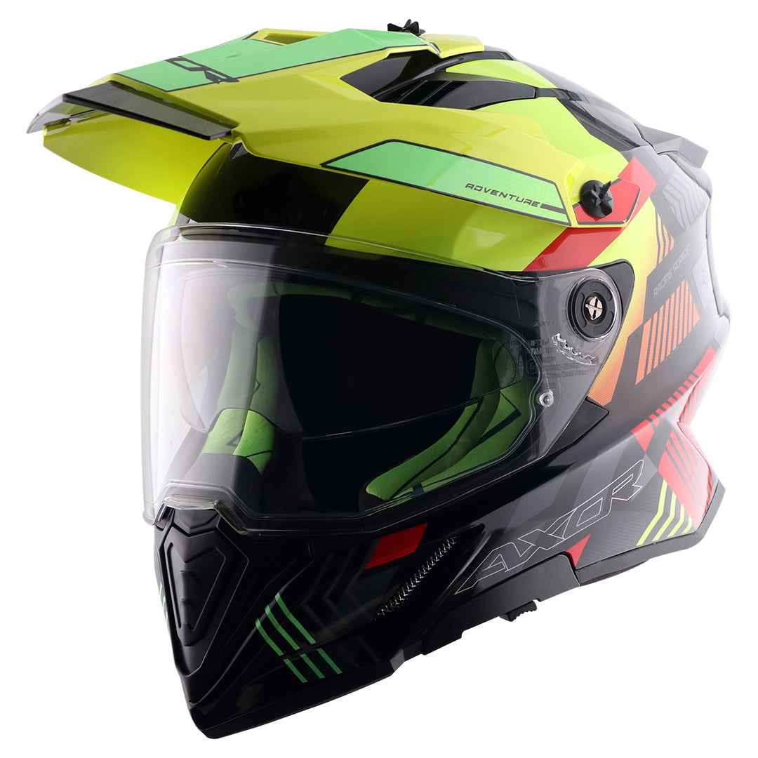 Axor X-Cross Dual Visor Gambling Helmet (Black Neon Yellow)