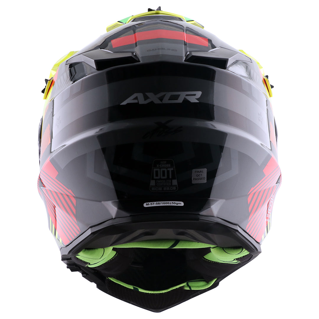 Axor X-Cross Dual Visor Gambling Helmet (Black Neon Yellow)