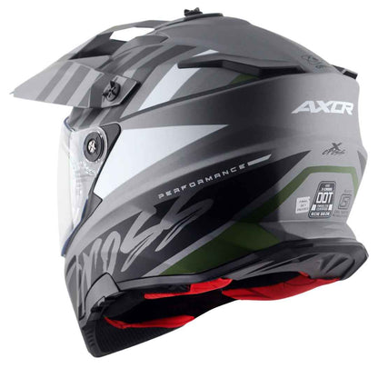 Axor X-Cross Dual Visor Orbit Helmet (DULL ATHENA GREY BLACK)