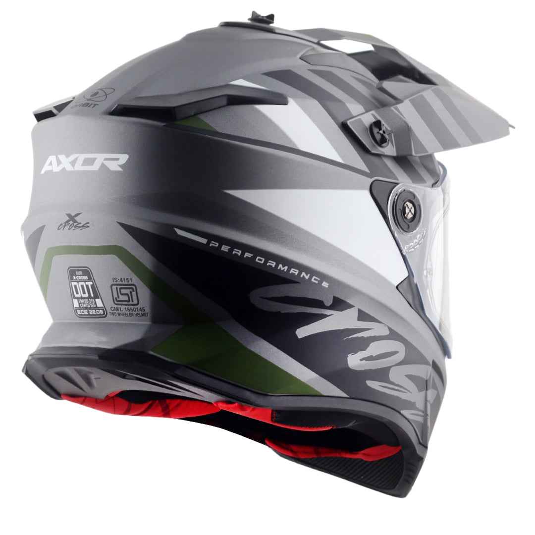 Axor X-Cross Dual Visor Orbit Helmet (DULL ATHENA GREY BLACK)