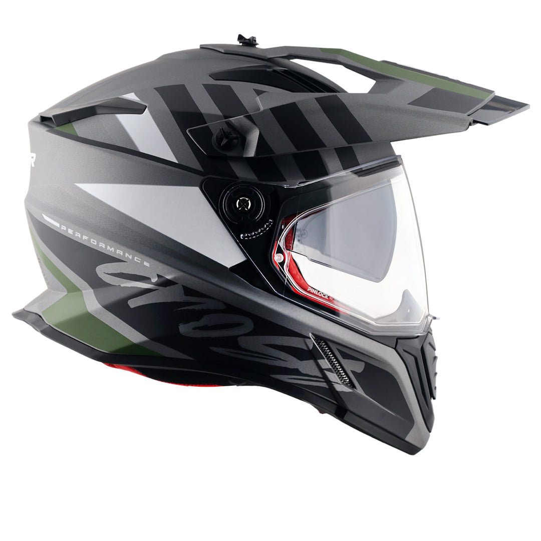 Axor X-Cross Dual Visor Orbit Helmet (DULL ATHENA GREY BLACK)