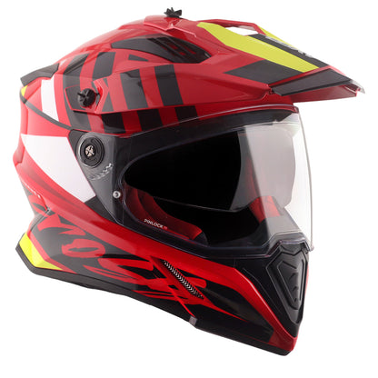 Axor X-Cross Dual Visor Orbit Helmet (Red Black)
