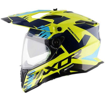 Axor X-cross X1 Dual Visor Helmet (Neon Yellow Blue)