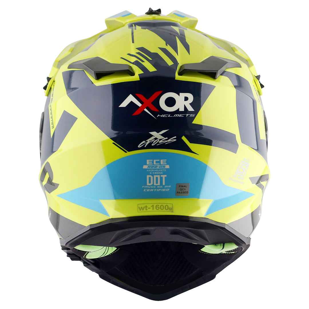 Axor X-cross X1 Dual Visor Helmet (Neon Yellow Blue)