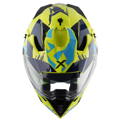 Axor X-cross X1 Dual Visor Helmet (Neon Yellow Blue)