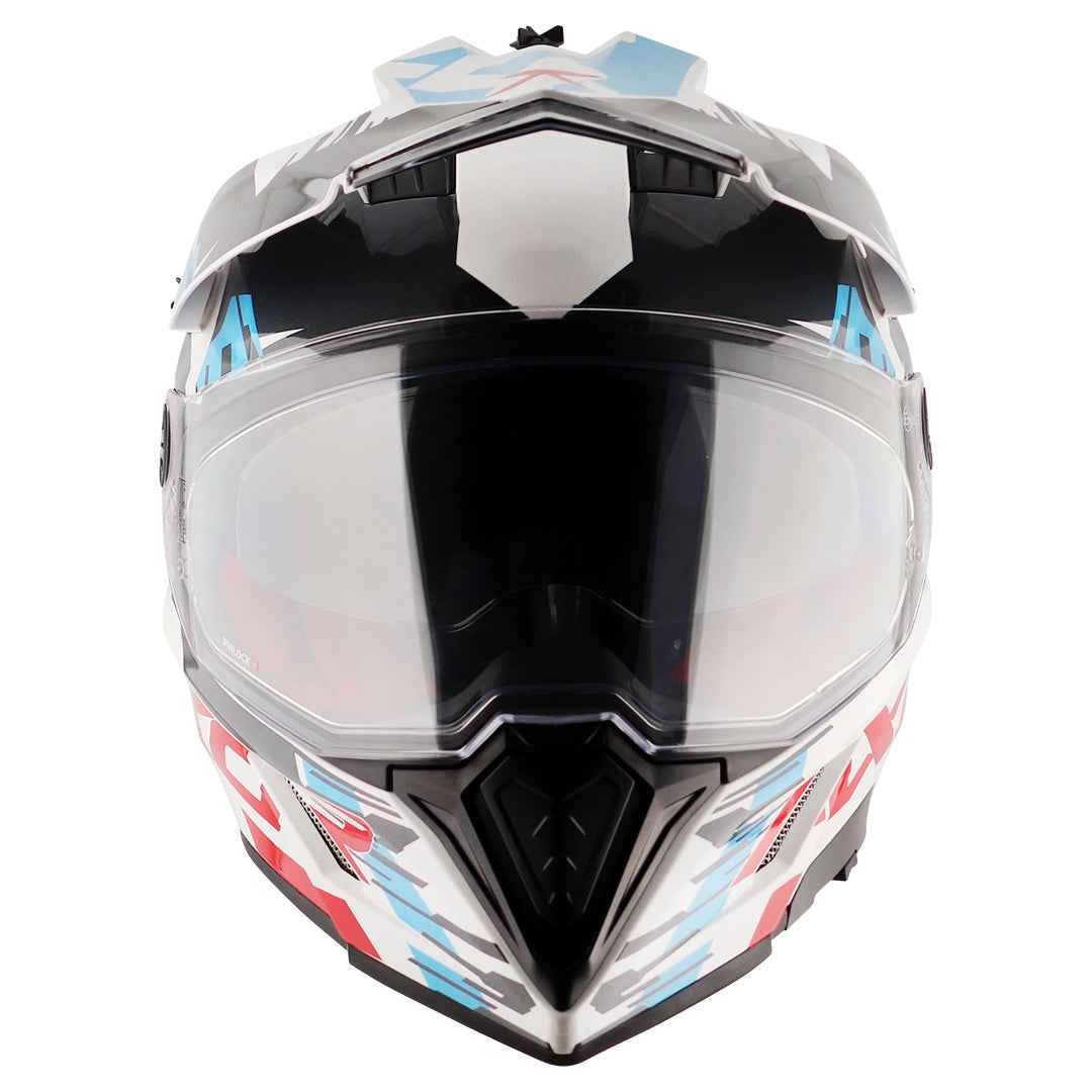 Axor X-cross X1 Dual Visor Helmet (White Red)
