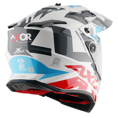 Axor X-cross X1 Dual Visor Helmet (White Red)