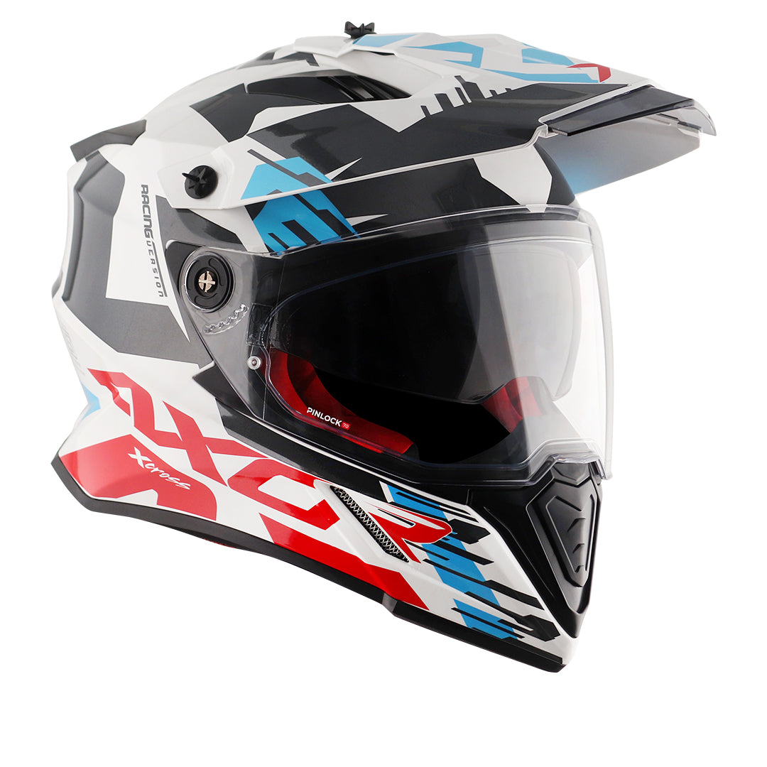 Axor X-cross X1 Dual Visor Helmet (White Red)