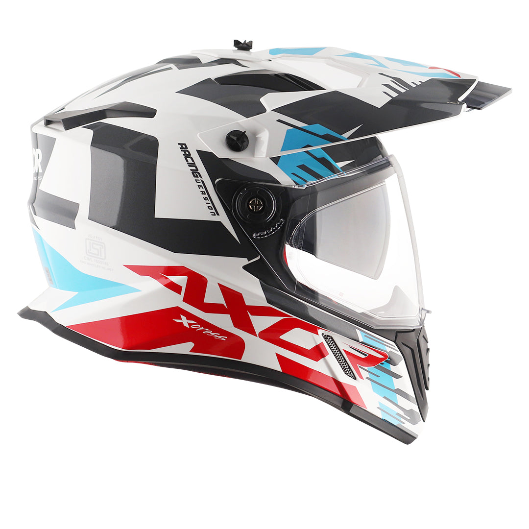 Axor X-cross X1 Dual Visor Helmet (White Red)