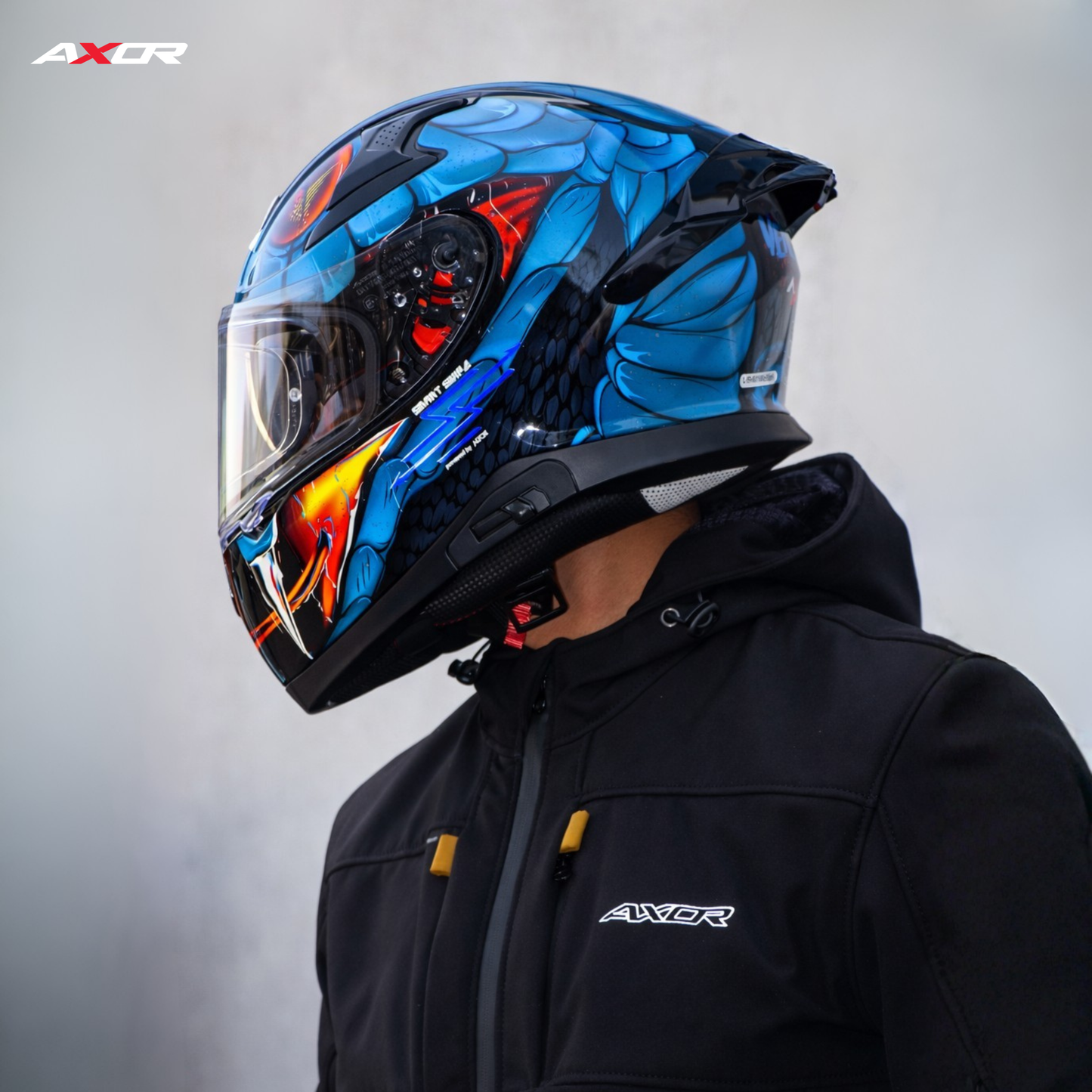 Axor X Altor Apex Venomous Smart Bluetooth Helmet (BLACK-BLUE)