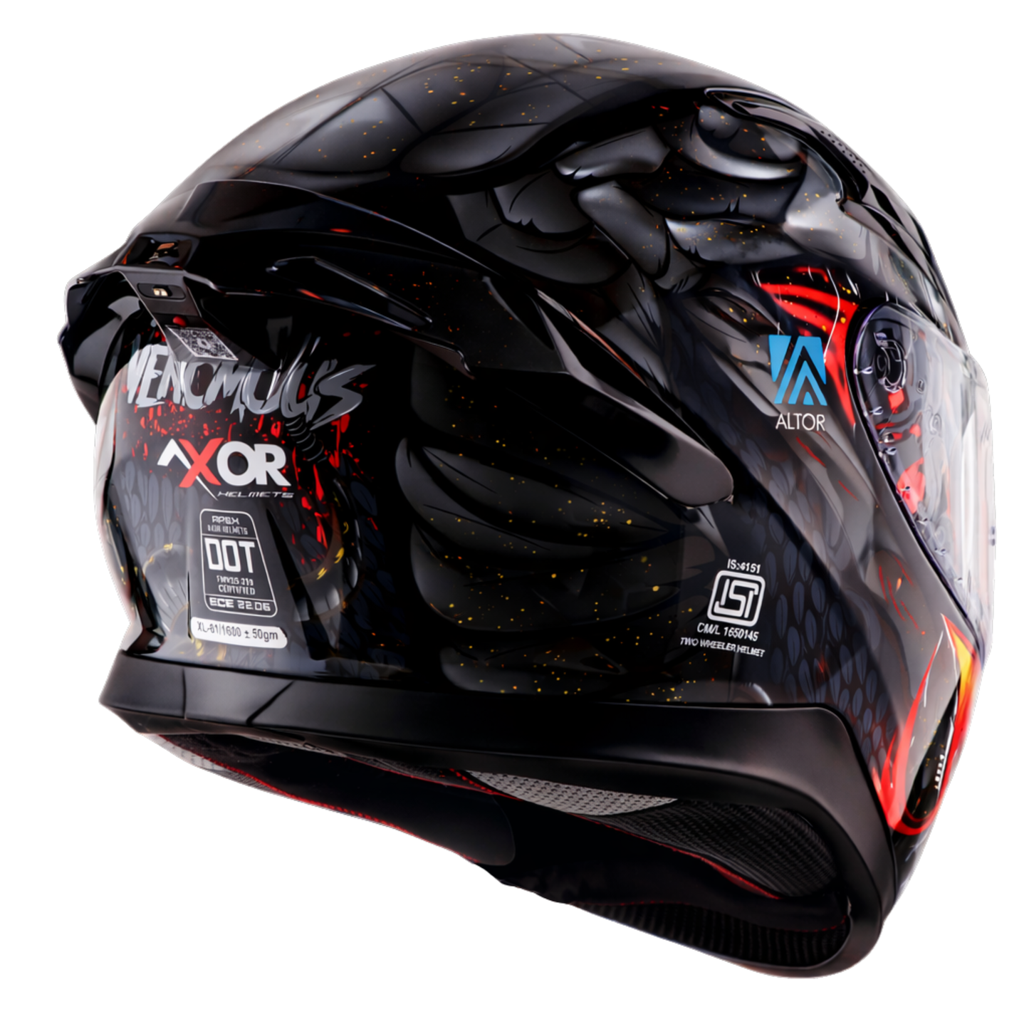 Axor X Altor Apex Venomous Smart Bluetooth Helmet (BLACK-GREY)