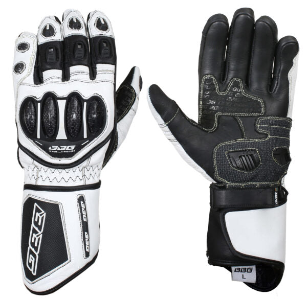 BBG- Racer Gloves – White - Riders Junction
