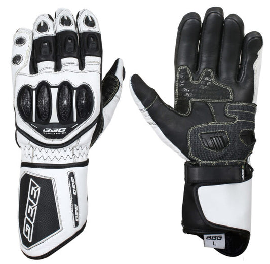 BBG- Racer Gloves – White - Riders Junction
